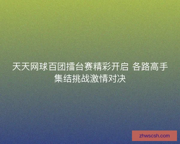 天天网球百团擂台赛精彩开启 各路高手集结挑战激情对决